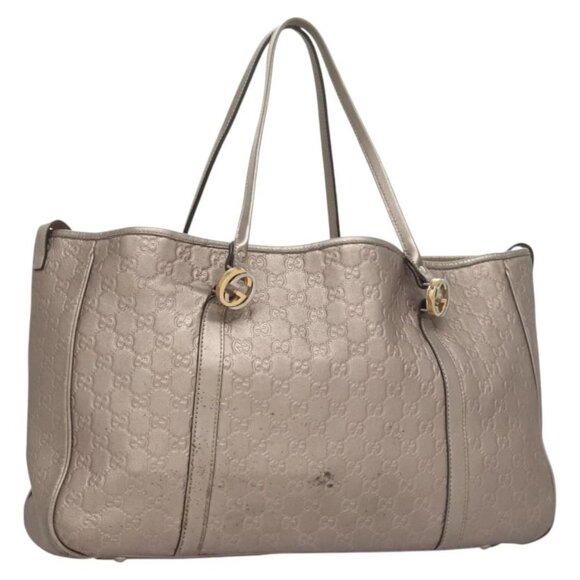 GUCCI GG Canvas Guccissima GG Twins Bag Leather Purple Silver 232956 Auth 119708 - Picture 1 of 16